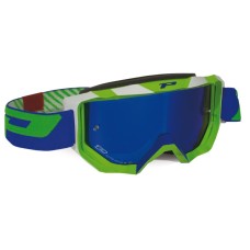 Progrip 3200/17/FL Venom Motocross Goggles Green/White Frame-Mirrored Lens