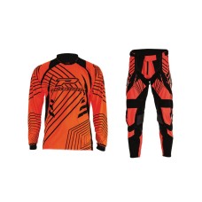 Progrip 6010-7010 Adult Motocross Pants + Shirt Fluorescent Orange