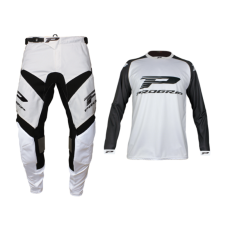 Progrip 6010-7010/18 Adult Motocross Pants + Shirt White-Black
