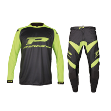 Progrip 6010/7010-18 Adult Motocross Pants + Shirt Black-Flo Yellow