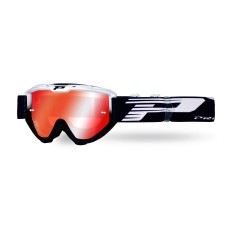 Progrip 3450 Riot Multilayered Mirrored Lens Motocross Goggles White-Black Frame