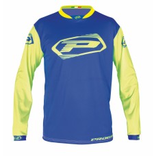 Progrip 7010 Adult Motocross Shirt Electric Blue-Flo Yellow XL