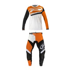 Progrip Kids MX-Off Road Kit Pants + Shirt-White-Orange-Black