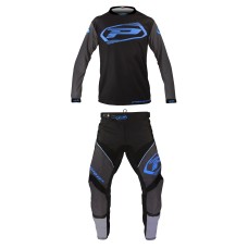 Progrip 6015/7010-342 Adult Motocross Pants+Shirt Blue-Black-Grey