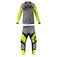 Progrip 6015/7010-20 Adult Motocross Pants+Shirt Flo Yell-Black-Grey-343