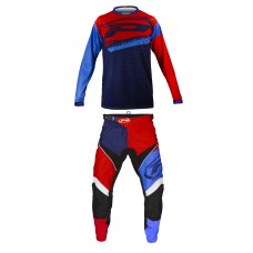 Progrip 6015/7010-339 Adult Motocross Pants+Shirt Blue-Red