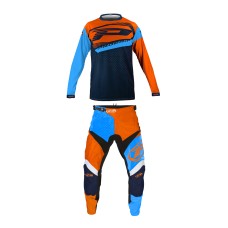 Progrip 6015/7010-20 Adult Motocross Pants+Shirt Blue-Orange-White-360
