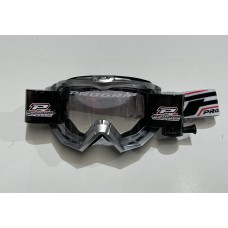 Progrip 3201-120 Race Line Motocross Goggles with RnR-XL Roll Off System Silver
