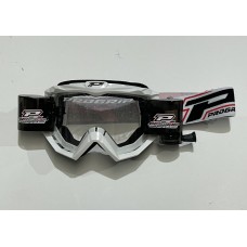 Progrip 3201-101 Race Line Motocross Goggles with RnR-XL Roll Off System White